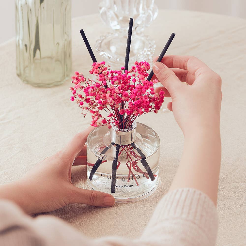 Diffuser met Echte Bloemen – Zwarte Kers (200 ml)