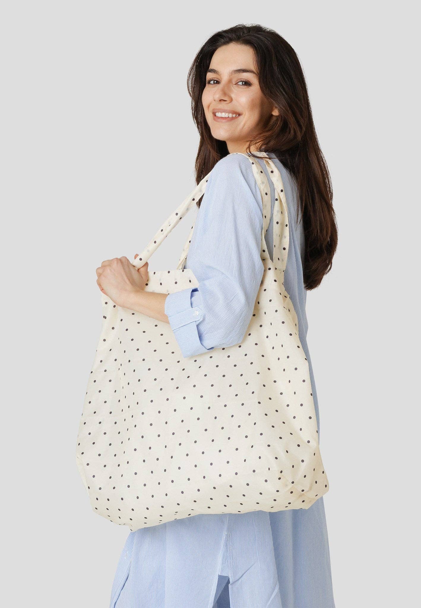 Opvouwbare shopper met stippen - praktisch en stijlvol