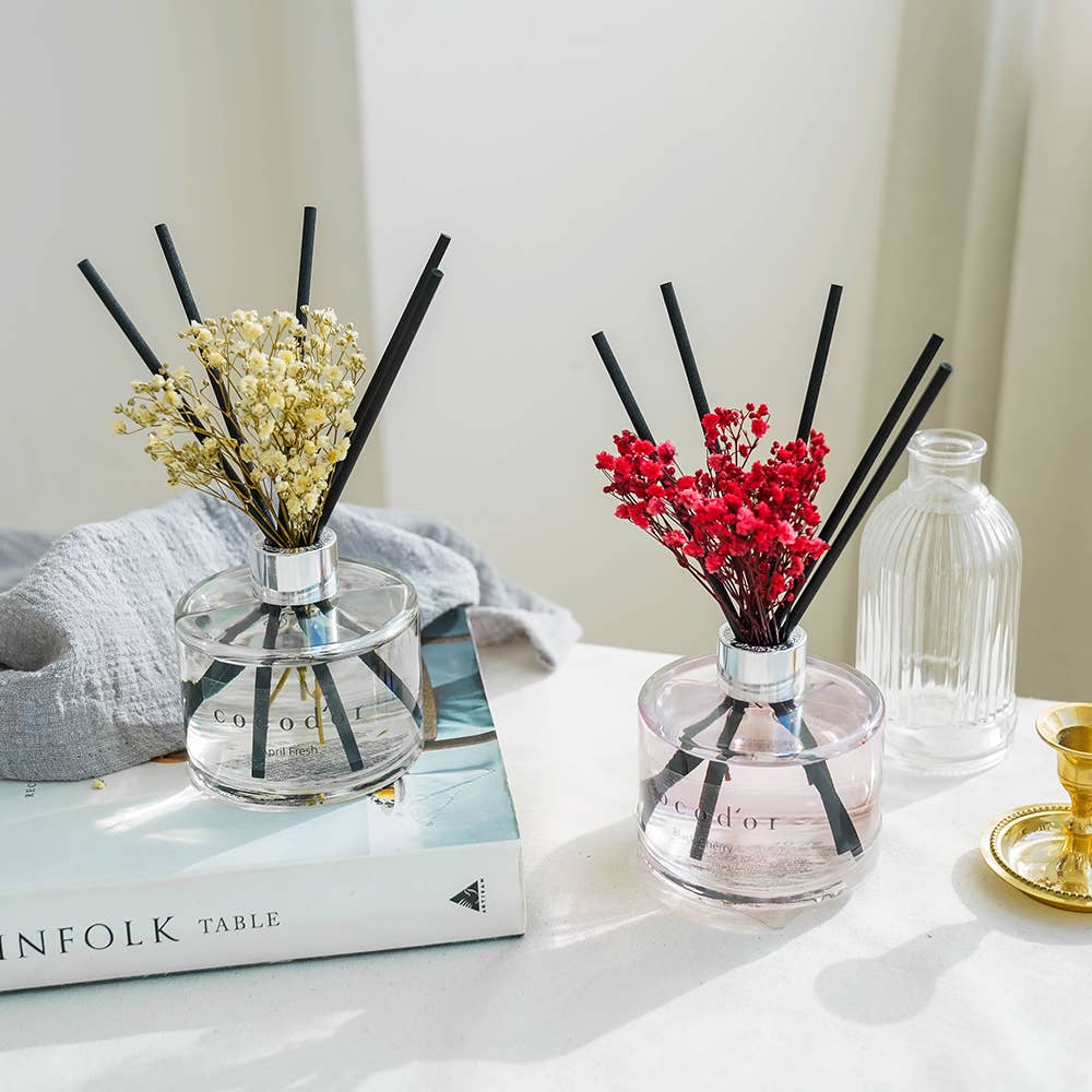 Diffuser met Echte Bloemen – Zwarte Kers (200 ml)