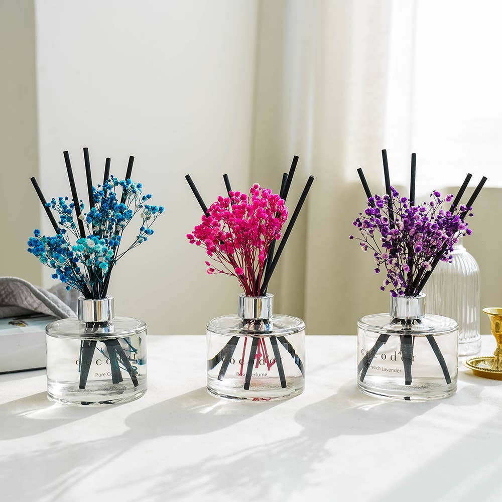 Diffuser met Echte Bloemen – Zwarte Kers (200 ml)