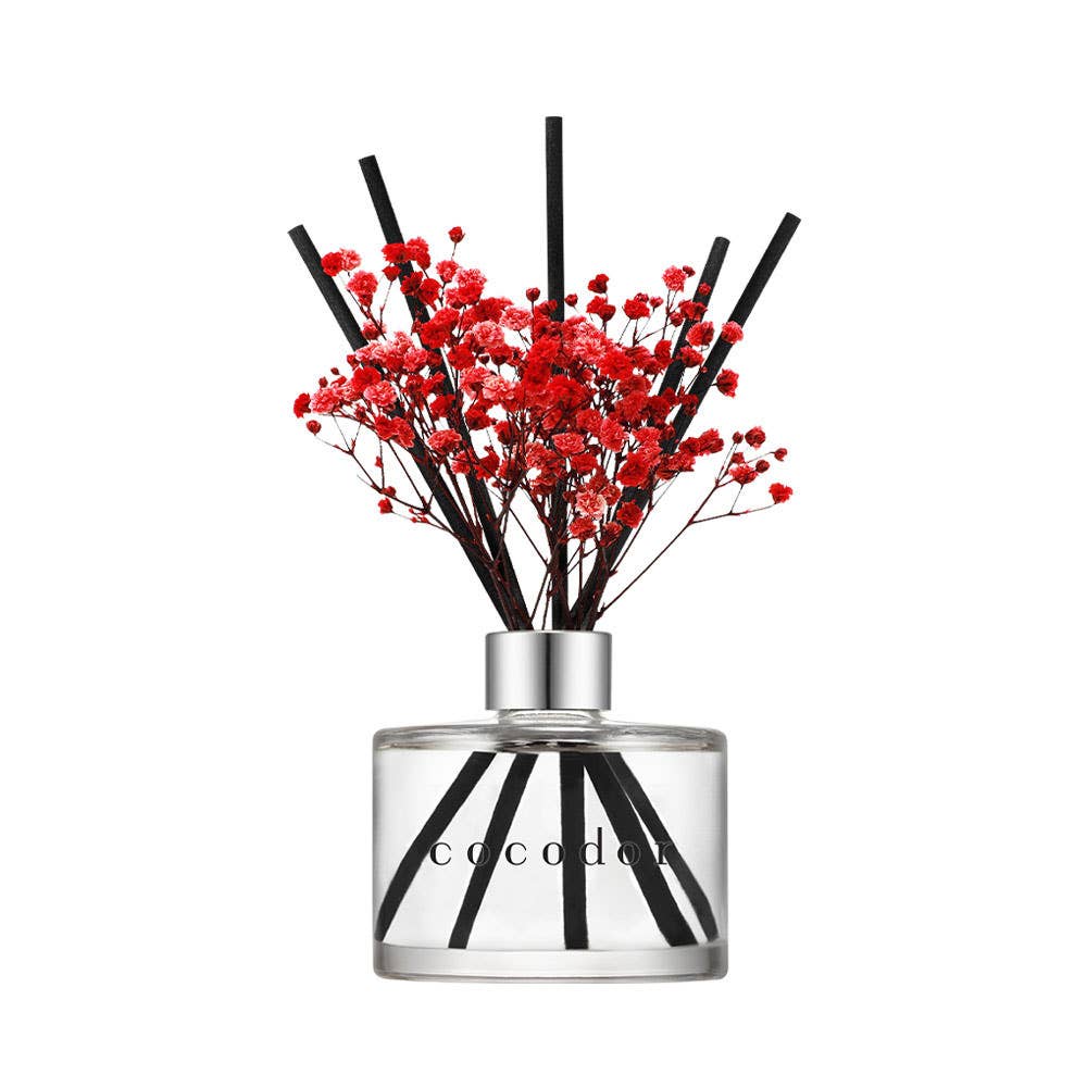Diffuser met Echte Bloemen – Zwarte Kers (200 ml)