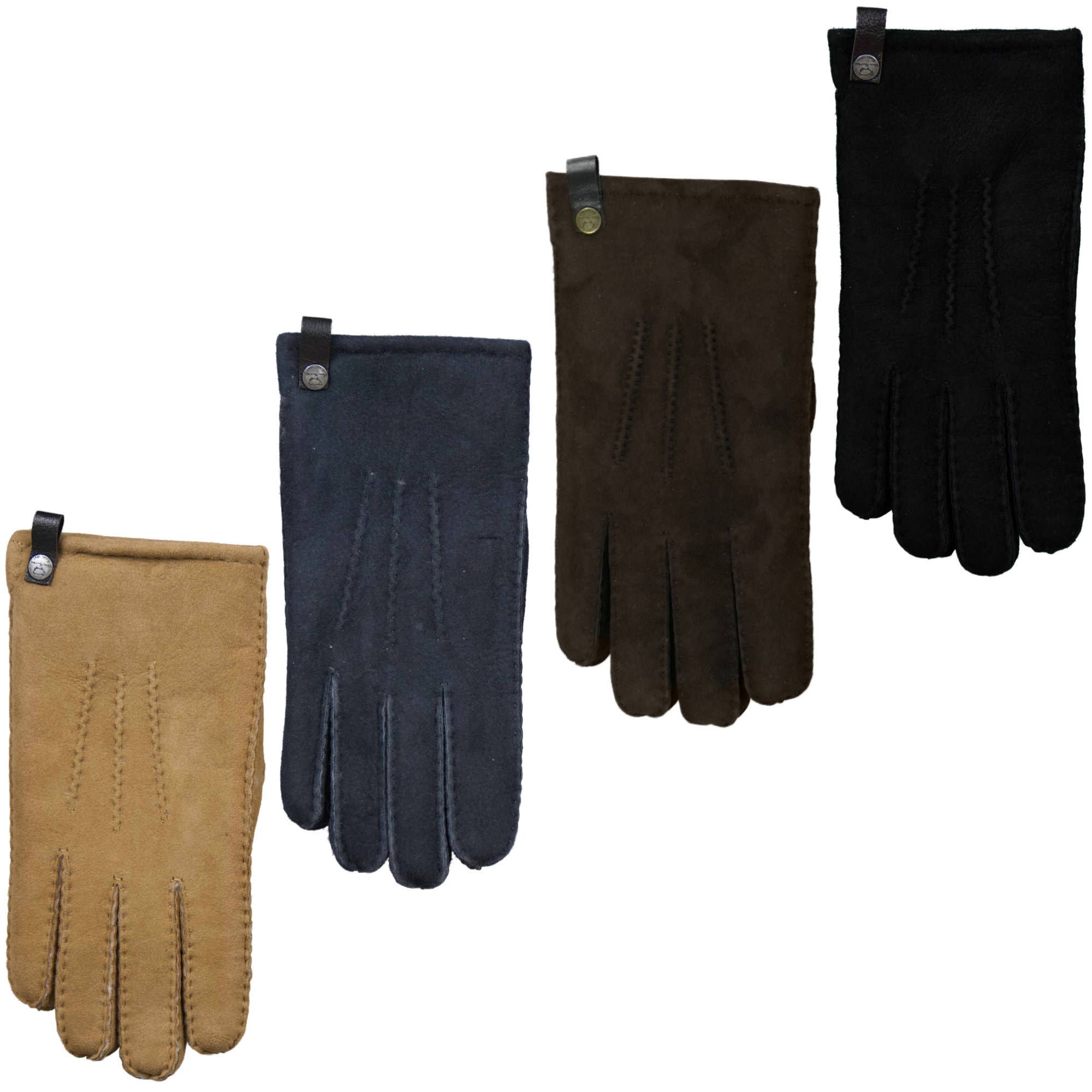 Lamsvacht heren handschoenen - zwart
