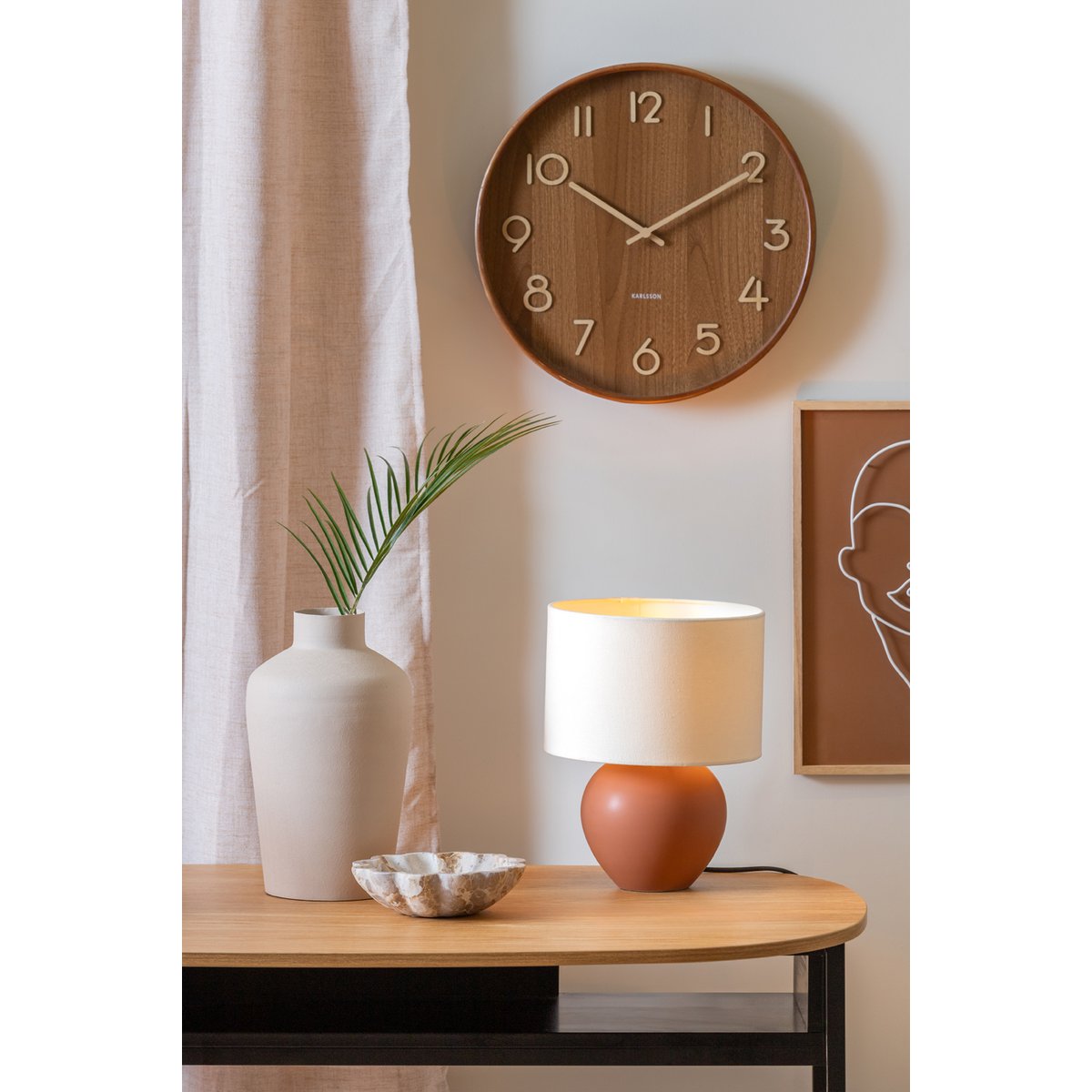 Leitmotiv Alma Tafellamp – Tijdloos design - Matt Caramel Brown