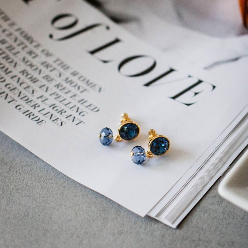 Classic Blue Crystal Oorbellen