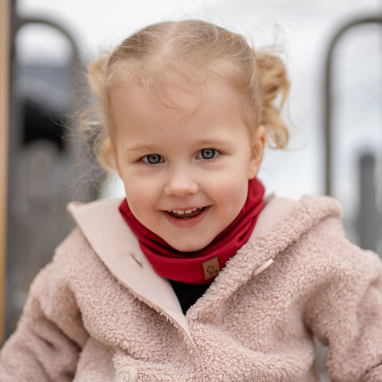Merino Wollen Nekwarmer voor kinderen – Unisex -  Kersenrood