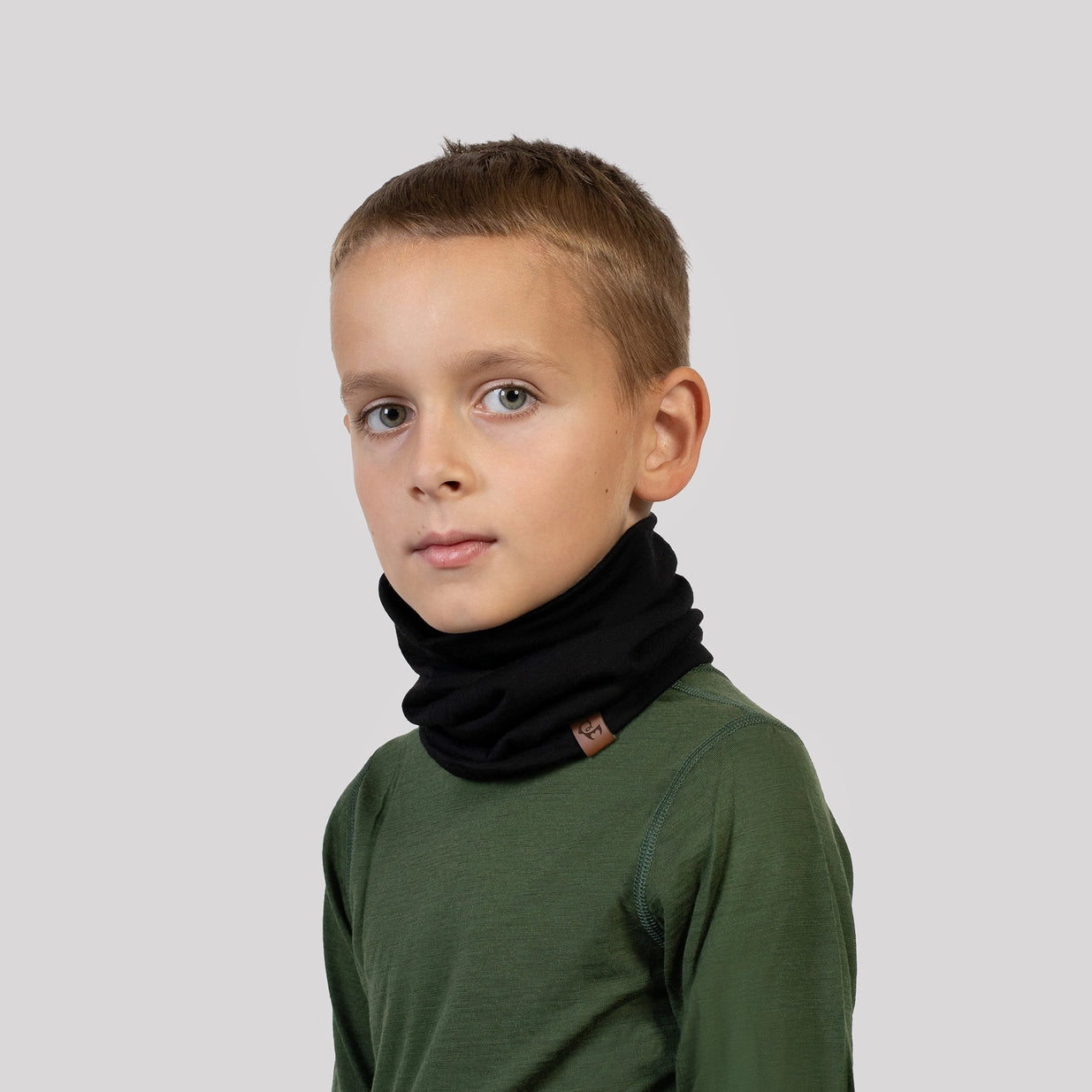 Merino Wollen Nekwarmer voor kinderen – Unisex -  Zwart