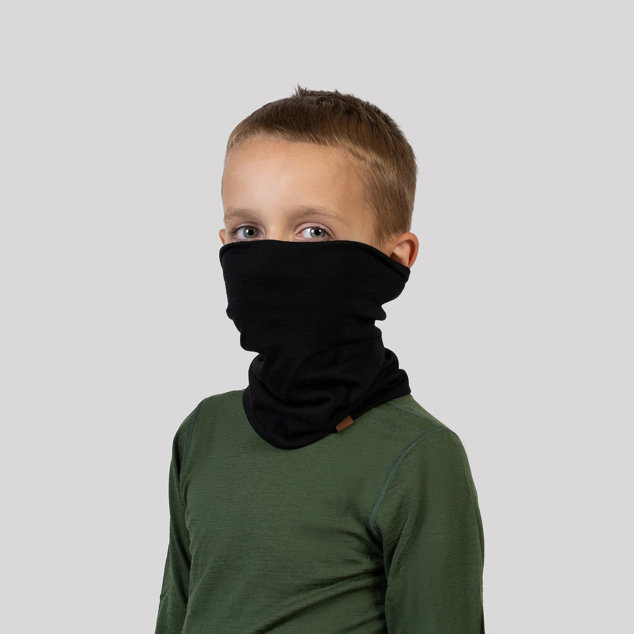 Merino Wollen Nekwarmer voor kinderen – Unisex -  Zwart