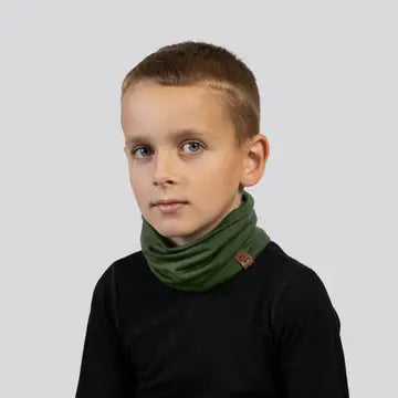 Merino Wollen Nekwarmer voor kinderen – Unisex -  Donkergroen