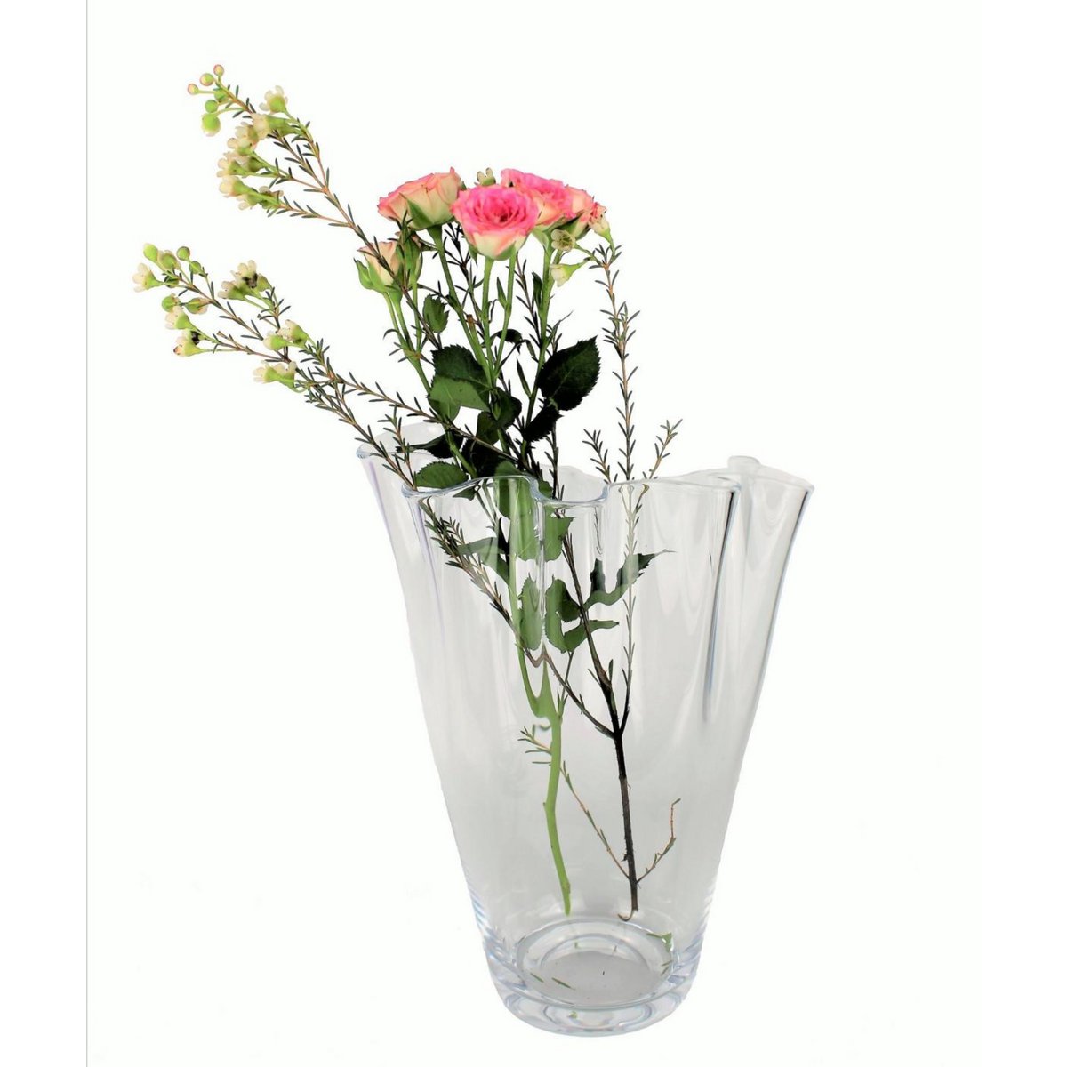Mondgeblazen Transparante Glazen Vaas – Bloemvorm
