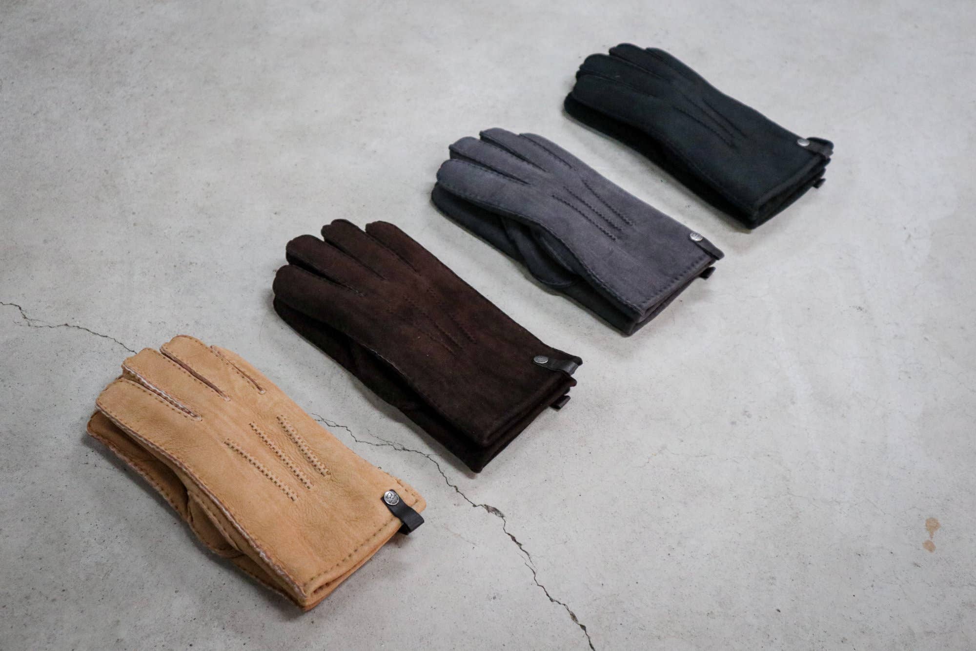 Lamsvacht heren handschoenen - zwart
