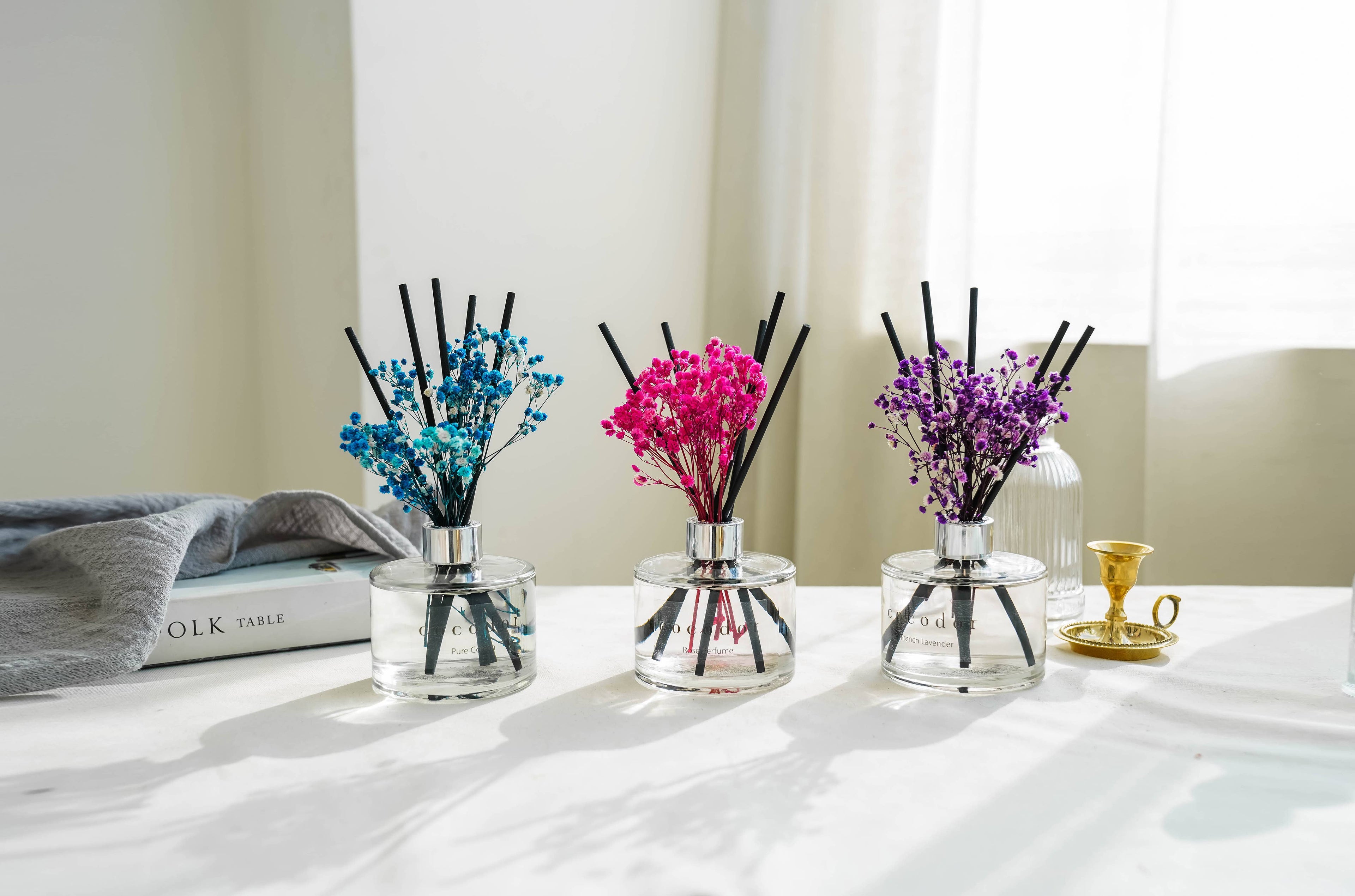 Diffuser met Echte Bloemen – Witte Musk (200 ml)