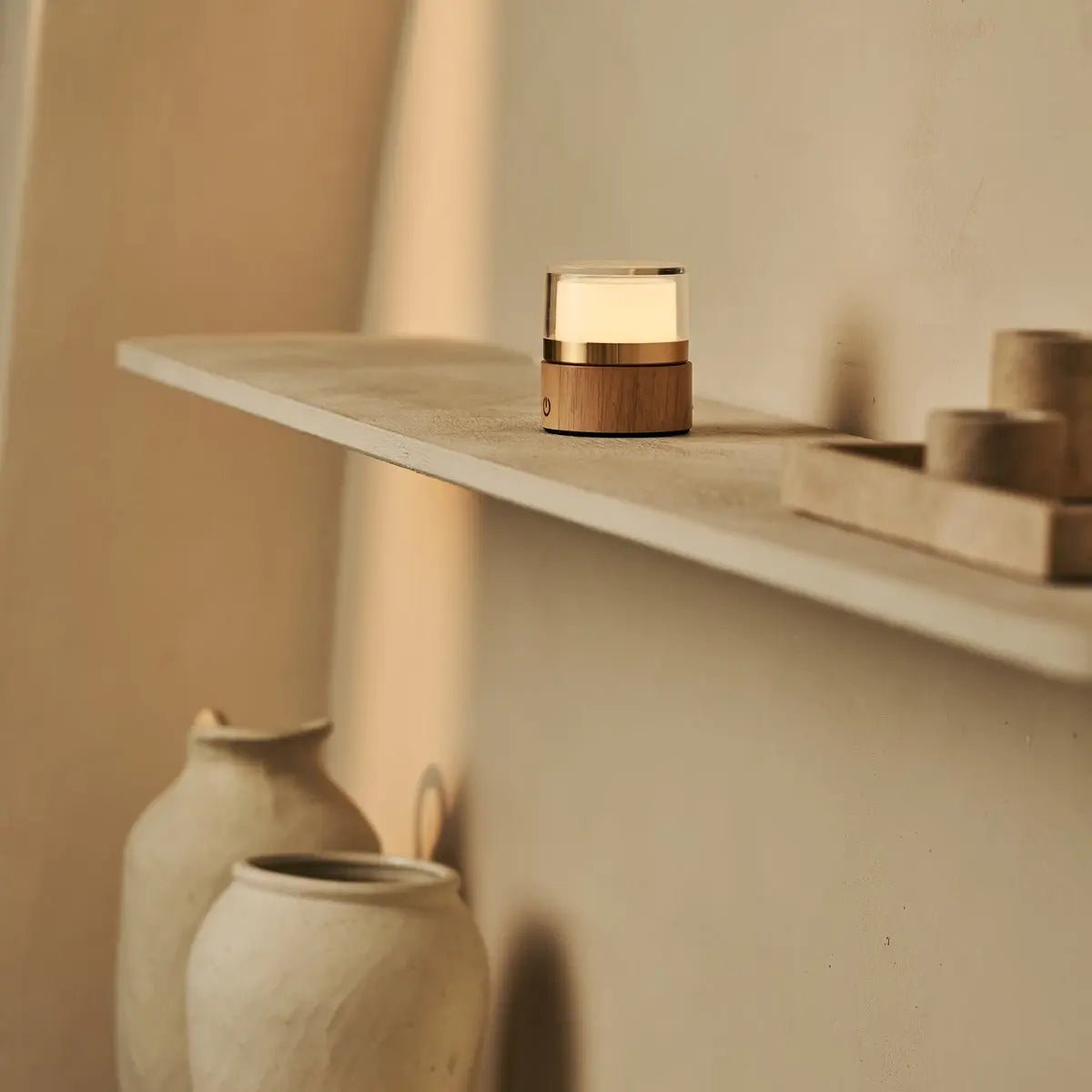 Leo Lichtbruine Draadloze Oplaadbare Lamp | Compact, dimbaar & USB-oplaadbaar