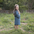 Biologische Mousseline Kinderbadjas – Indigo (5–6 jaar)