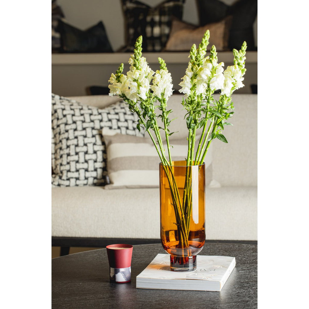 Luxe Designvaas OMAHA 28 – Amber | Tijdloze Cilindrische Elegantie