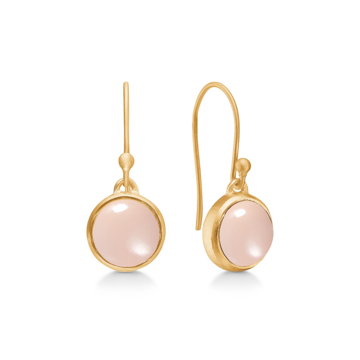 Noa Oorbellen met Roze Chalcedoon – Verguld Sterling Zilver