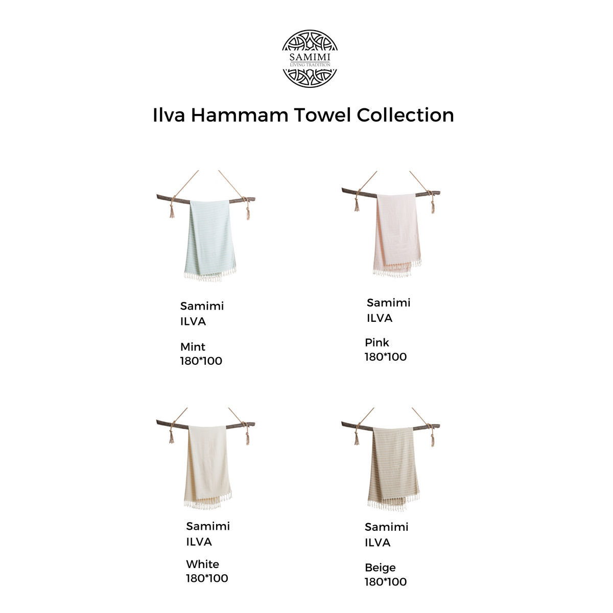 Samimi Ilva Luxe Bamboe Hamamdoek Roze 180x100 cm