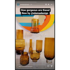 Luxe XL Designvaas TYLER 46 – Amber | Art Deco Statement in Dik Glas