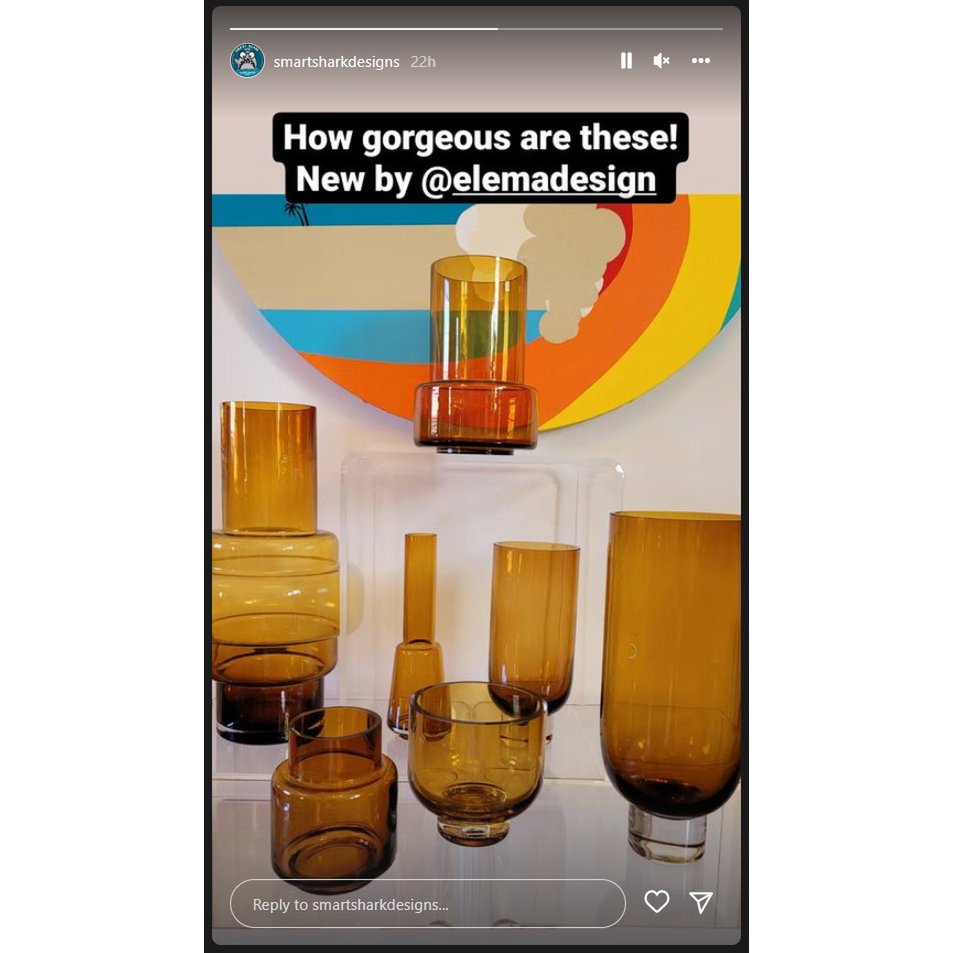 Luxe XL Designvaas TYLER 46 – Amber | Art Deco Statement in Dik Glas