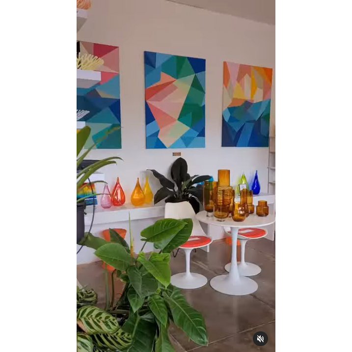 Luxe XL Designvaas TYLER 46 – Amber | Art Deco Statement in Dik Glas