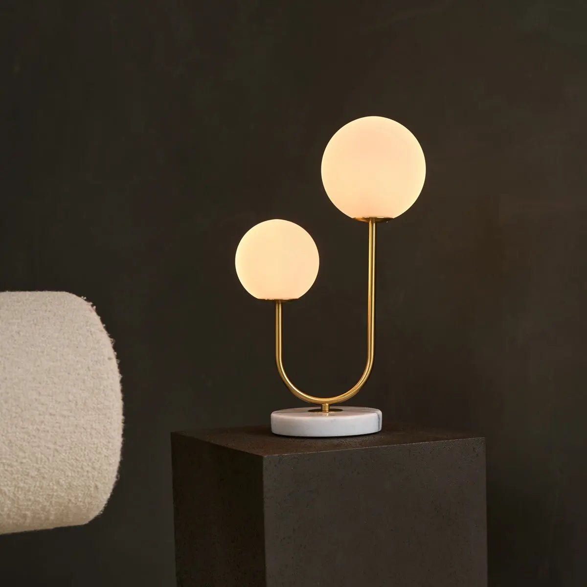 Giorgia Elegante Marmeren Lamp | Matglazen kappen & snoerlamp
