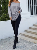 Zachte gebreide oversized damestrui – Grijs