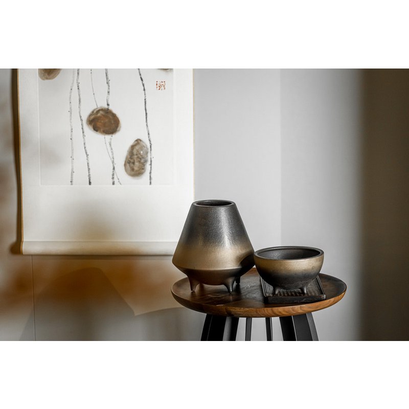 Design Schaal OTARU 20 – Brons naar Zwart | Modern Erfgoed & Sculpturale Rust