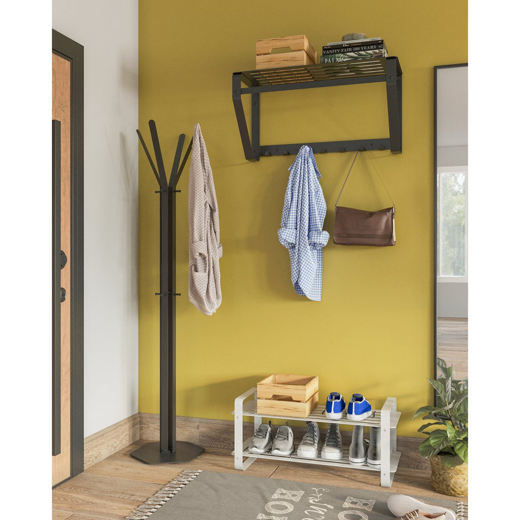 Gorillz Iron Wandkapstok met Hoedenplank – Zwart