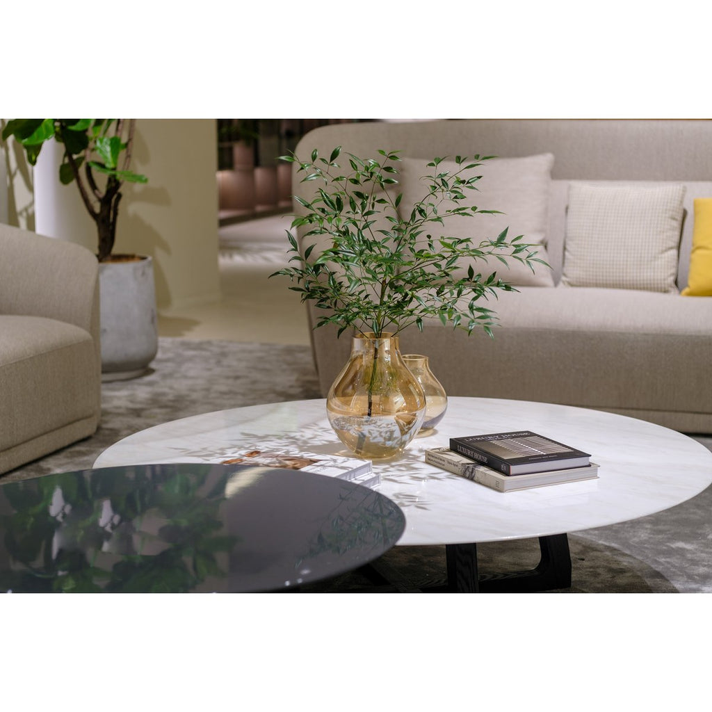 Luxe Glazen Designvaas ENVIE 26 – Oker / Licht Amber | Tijdloze Elegantie