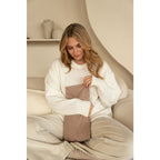 Warmtesjaal taupe – 70 cm | Biologisch lijnzaad