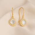 Daisy Oorbellen met Heldere Kwarts – Verguld Sterling Zilver