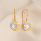 Daisy Oorbellen met Heldere Kwarts – Verguld Sterling Zilver