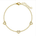 Zilveren en vergulde armband met zirkonen