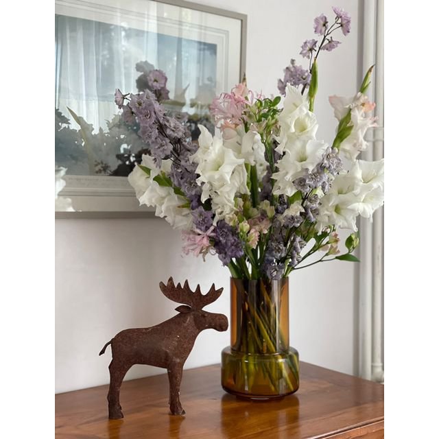 Luxe Designvaas TYLER 25 – Amber | Art Deco Elegantie in 9 mm Glas