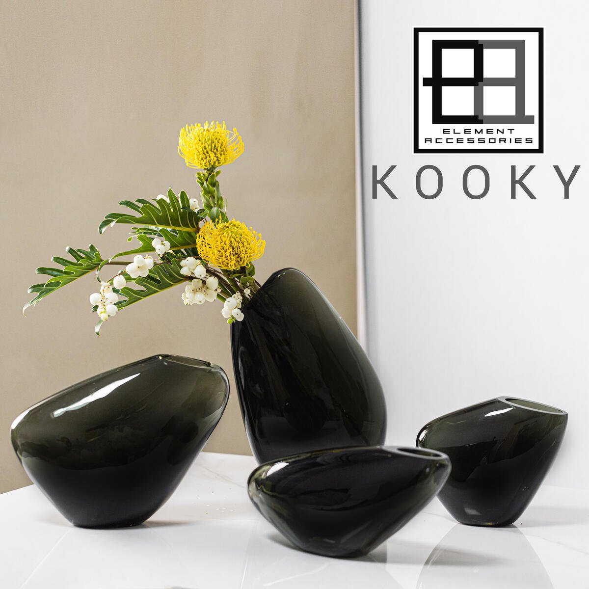Designvaas KOOKY KOO30GR – Grijs | Sculpturaal & High-End Design