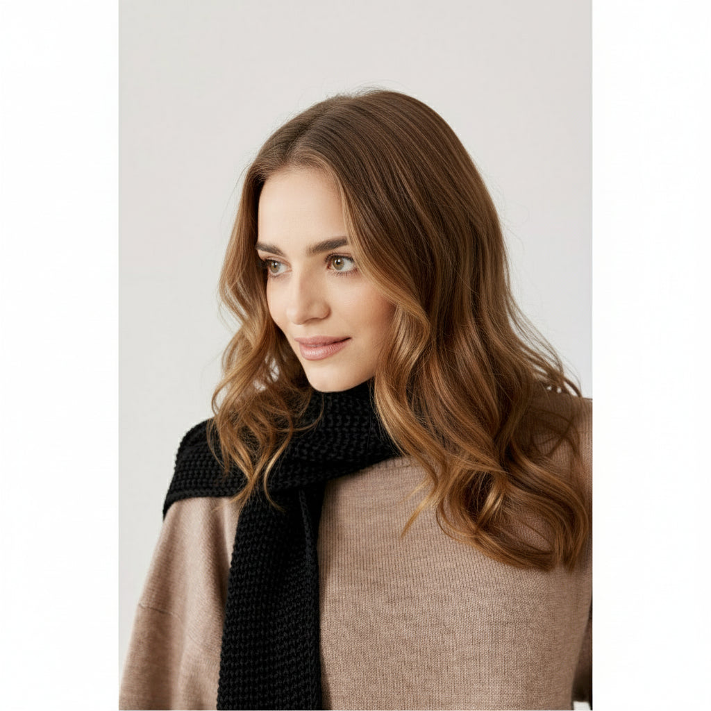 COCO Sjaal – 100% Merinowol | Zwart