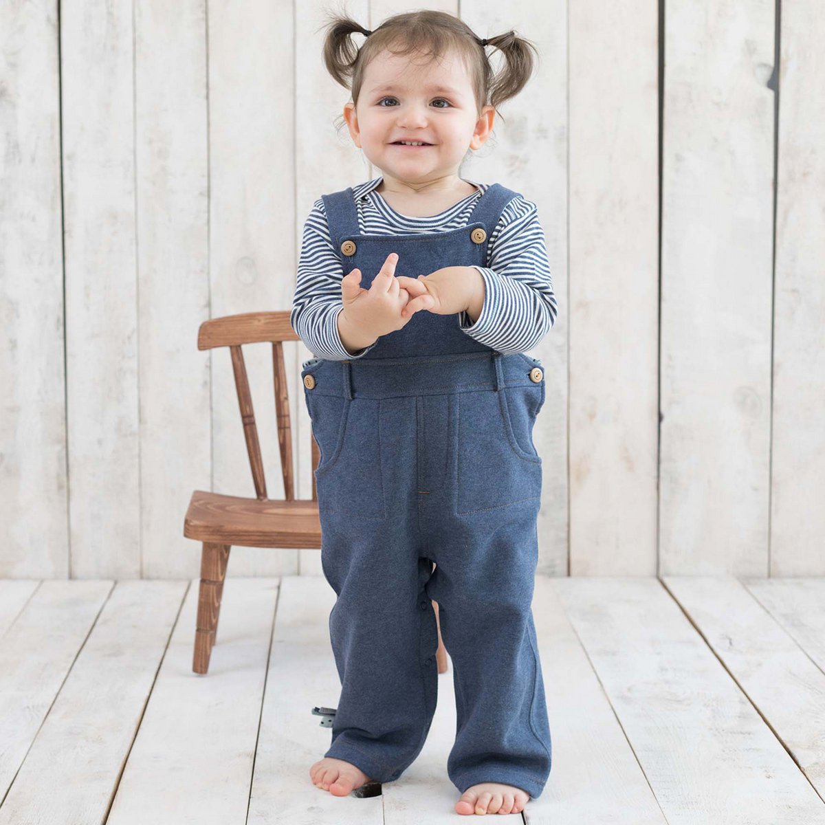 OrganicEra Biologische babytuinbroek, indigo