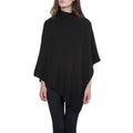 Klassieke cashmere mix poncho - zwart