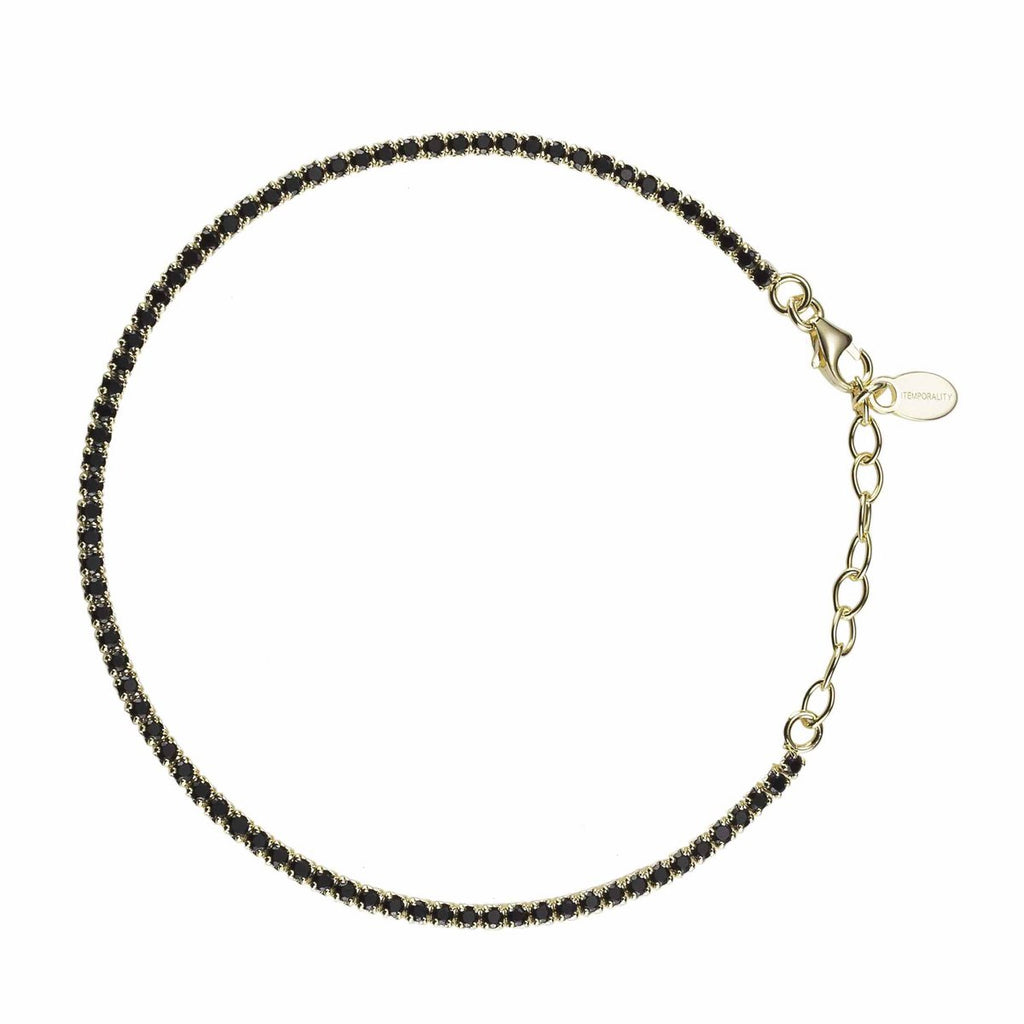 Vergulde armband met zwarte zirkonen – Noche