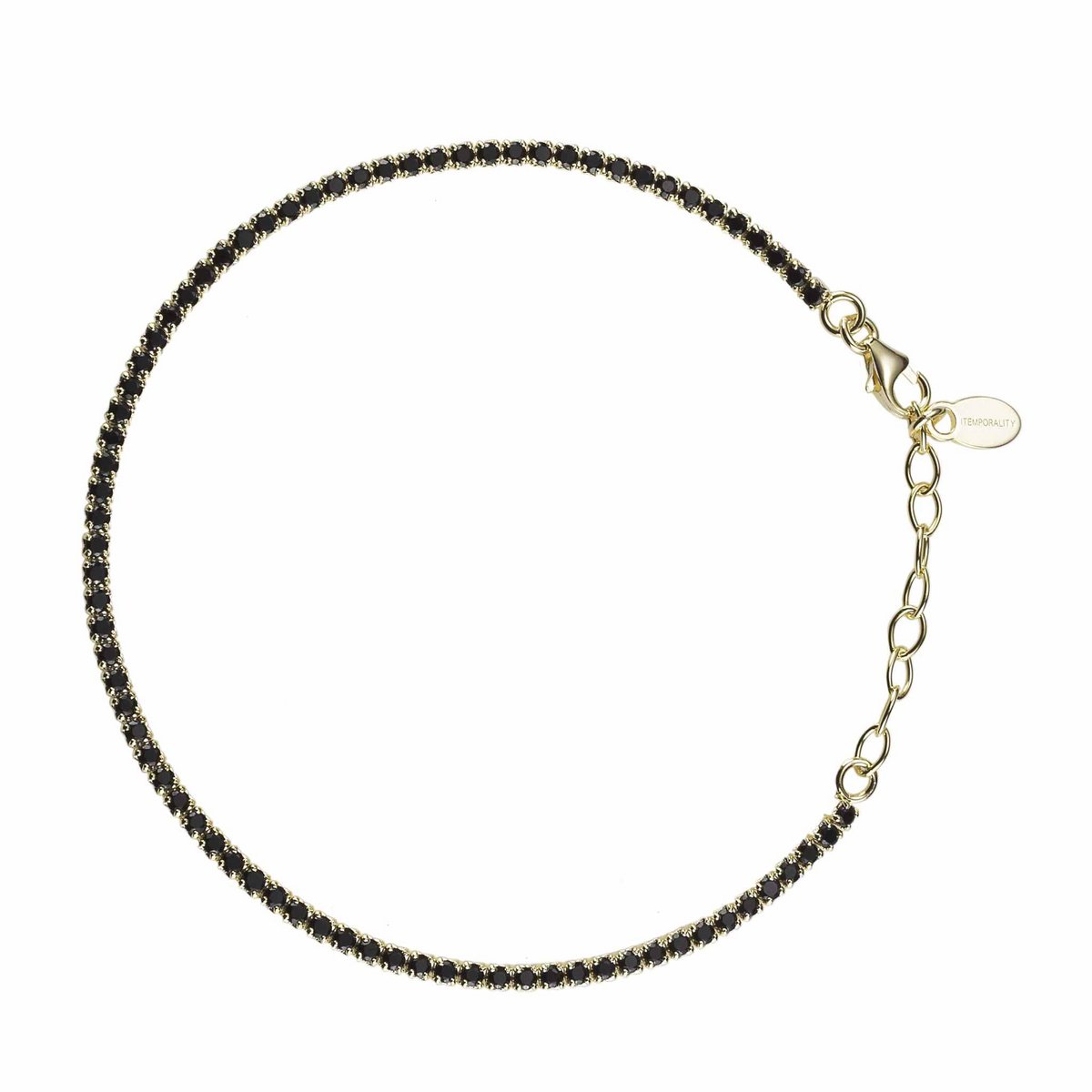 Vergulde armband met zwarte zirkonen – Noche