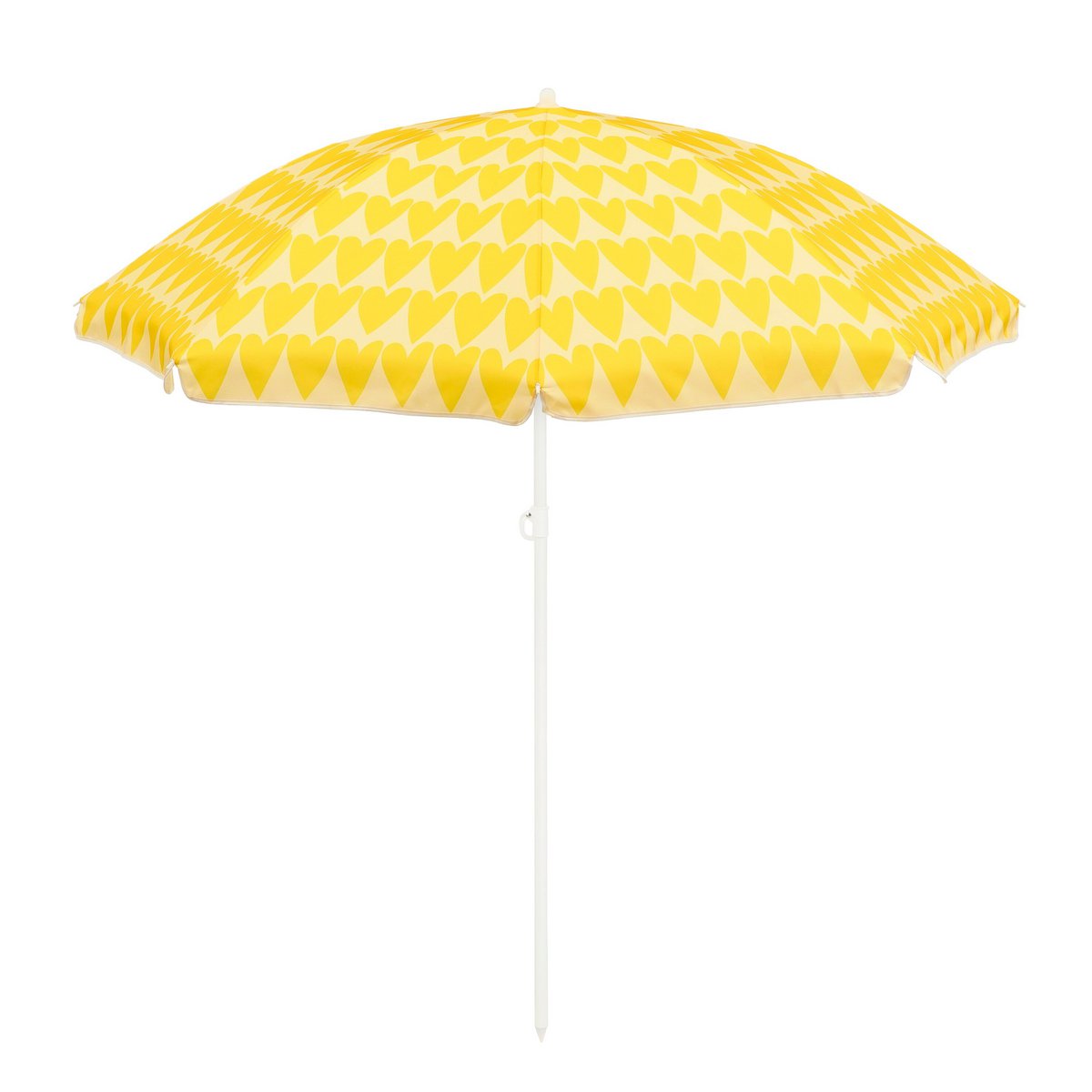 Strandparasol Hartjesprint Geel – Ø 160 cm