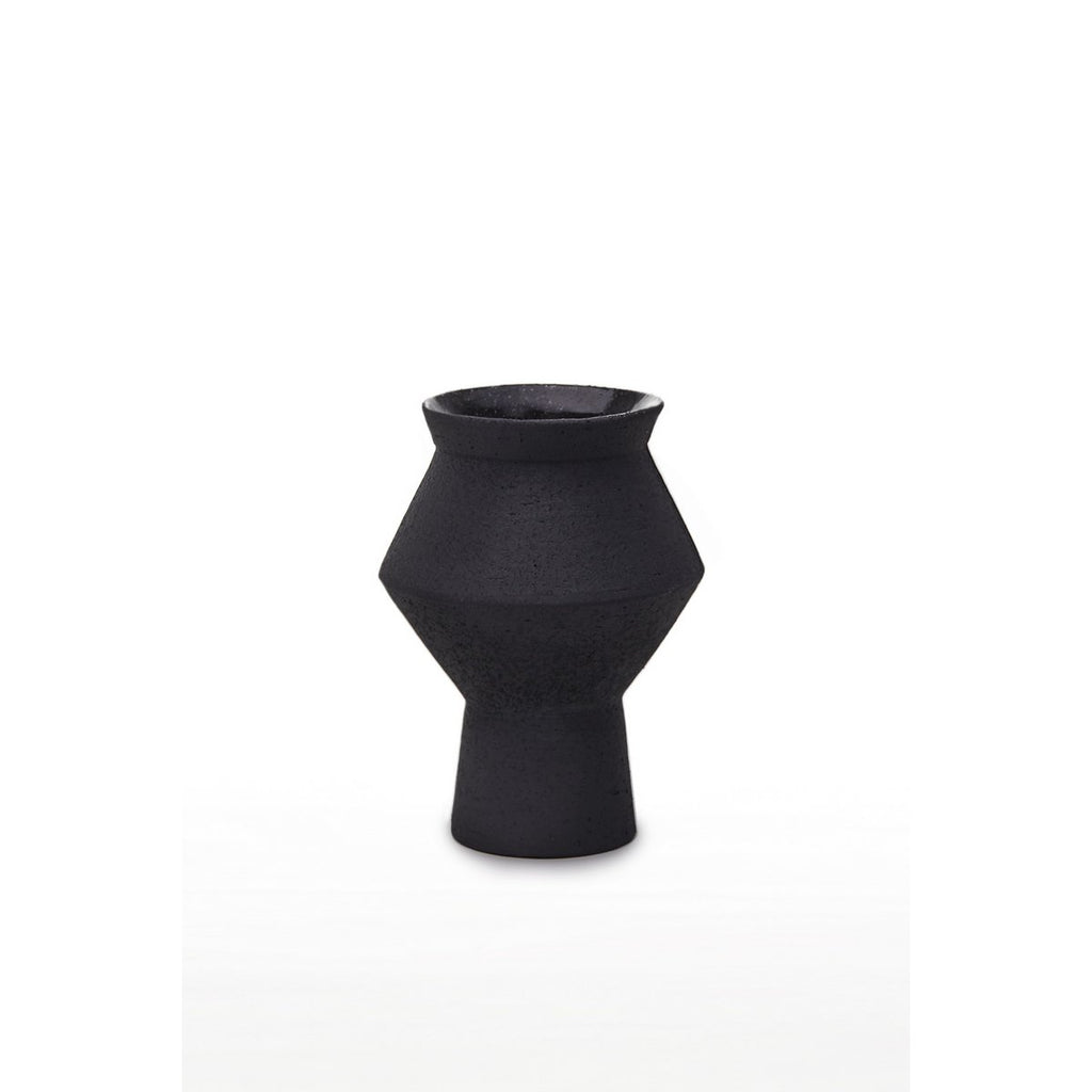 CUZCO 20 ZW – Moderne Keramische Vaas in Zwart met Spikkels | Azteeks Geïnspireerd Design