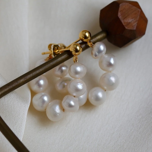 Oorringen met Zoetwaterparels – Goudkleurig & Elegant