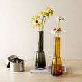 Luxe Designvaas TYLER 14 – Retro Elegantie in Grijs Glas