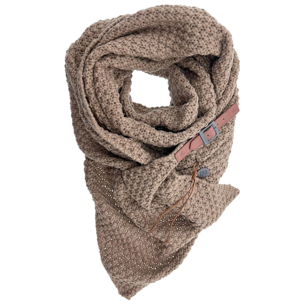 Omslagdoek Lot Taupe – Stoer, royaal & stijlvol