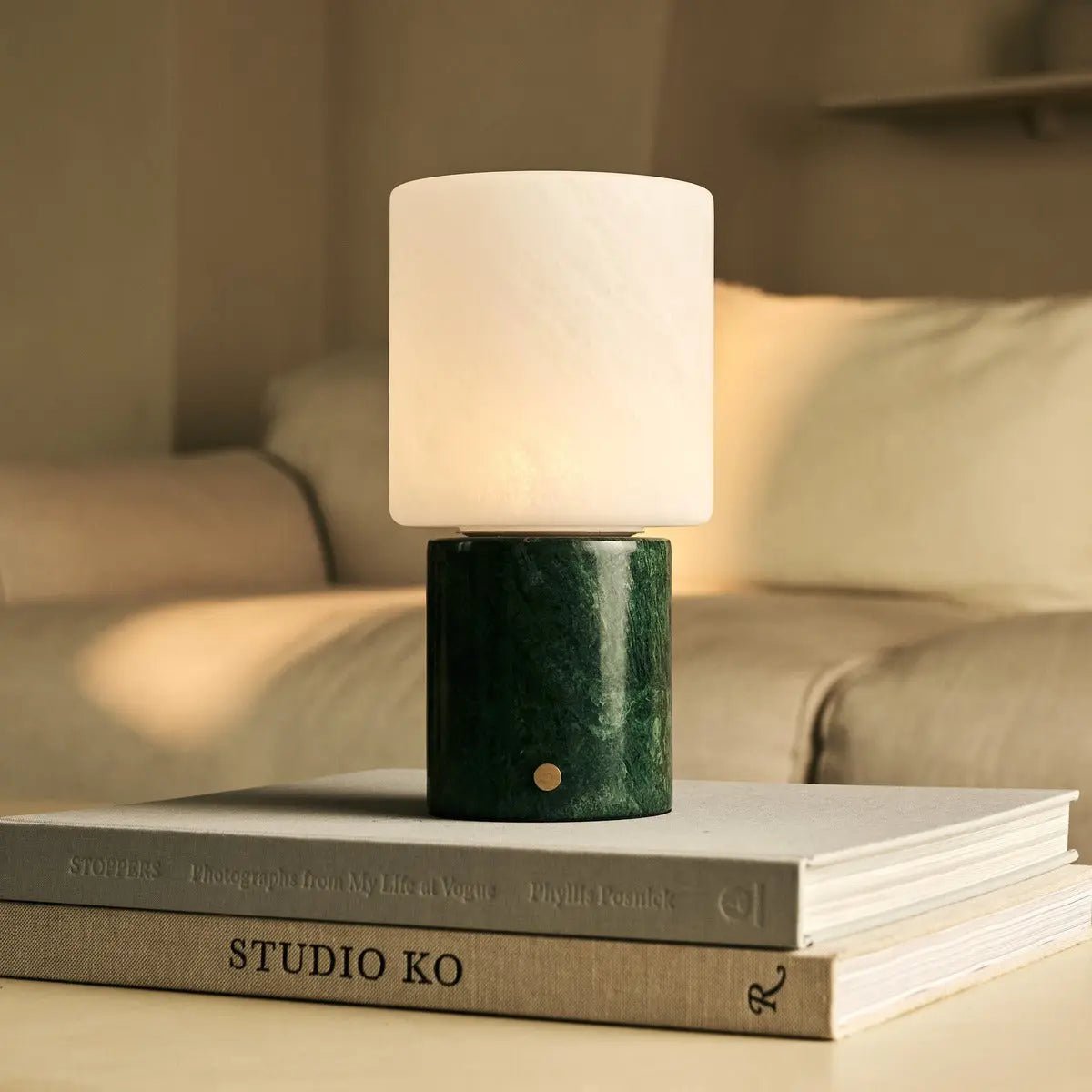 Cuyp Groen Oplaadbare Tafellamp – Verde Alpi marmer & tijdloos design