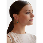 Cat Oorbellen met Groene Onyx – Verguld Sterling Zilver
