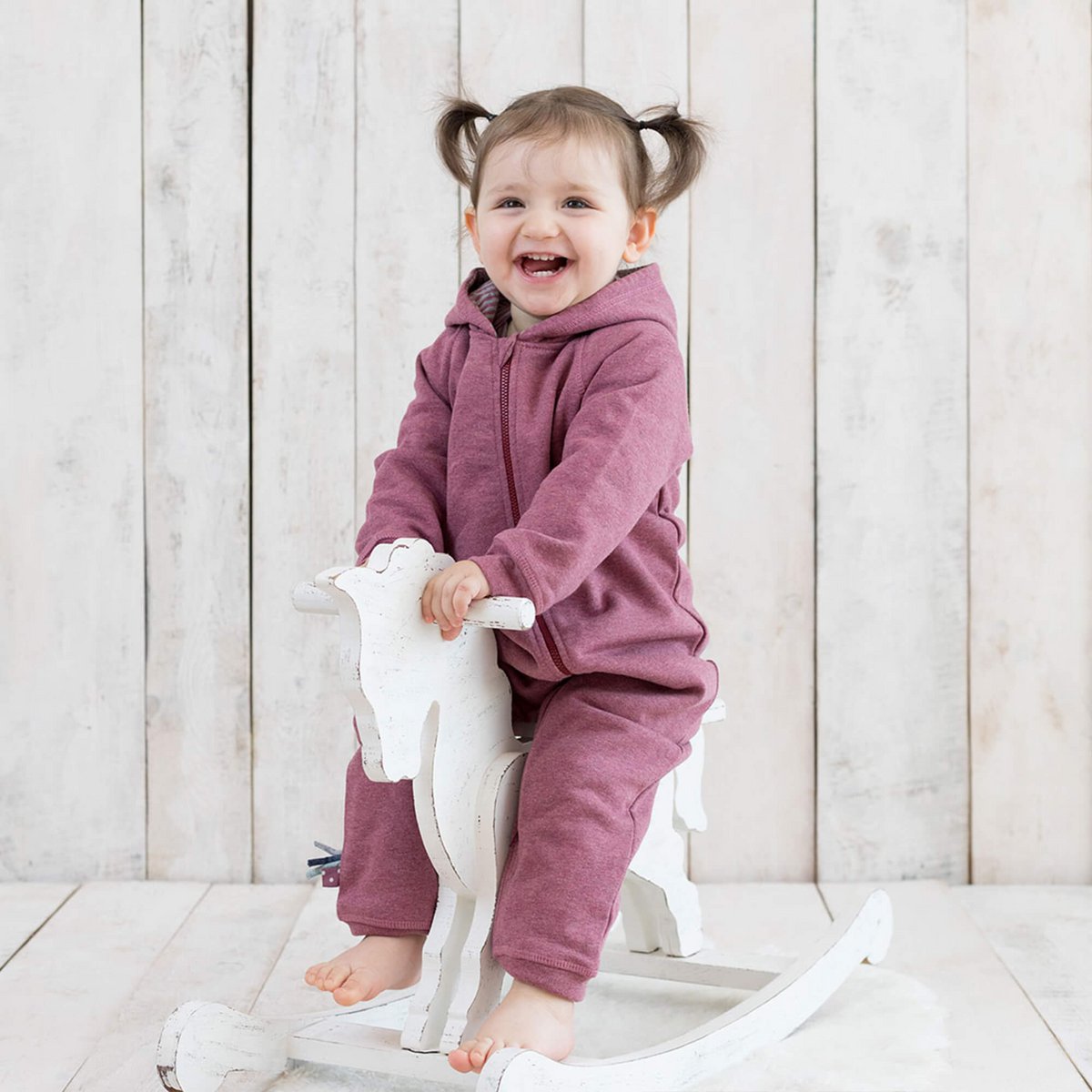 OrganicEra Biologische baby-jumpsuit met ritssluiting, bordeaux