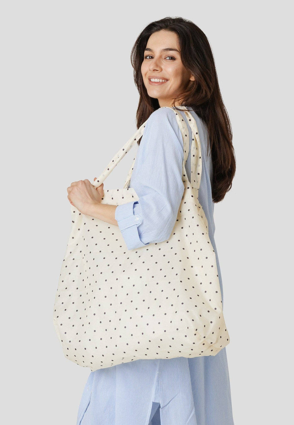 Opvouwbare shopper met stippen - praktisch en stijlvol