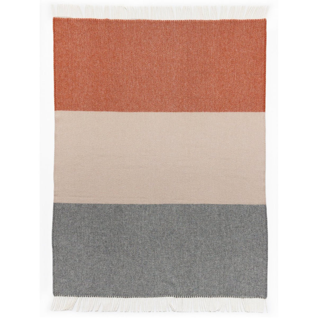 Wollen Plaid CITY STRIPE – Meerkleurig Beige & Grijs