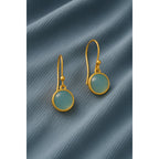 Noa Oorbellen met Aqua Chalcedoon – Verguld Sterling Zilver
